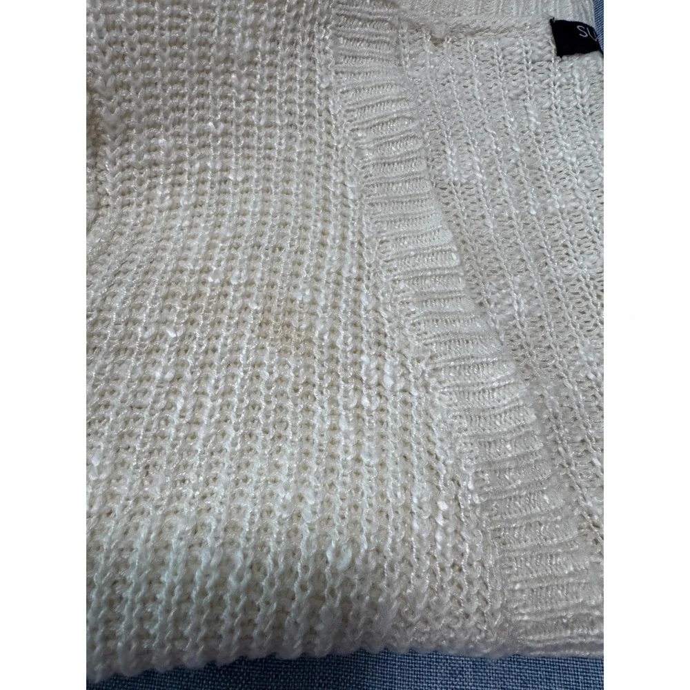 Sugar Rush Girls Ivory Open Front Cardigan Lace Trim Knit Sweater XL RN 69377